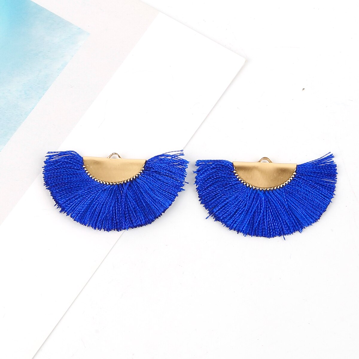 2 stuks/pak 45 x 25mm kwastjes franje zijden kwastjes spikes accessoires voor doe-het-zelf oorbellen sieraden maken kwastjes hangers decoraties: Koningsblauw