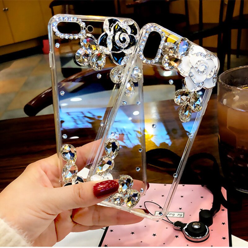 Bloem Rhinestone Case Voor Iphone 12 Pro Max Gevallen Telefon Kilifi Diamant Voor Iphone 12pro 6.1 Clear Stone coque