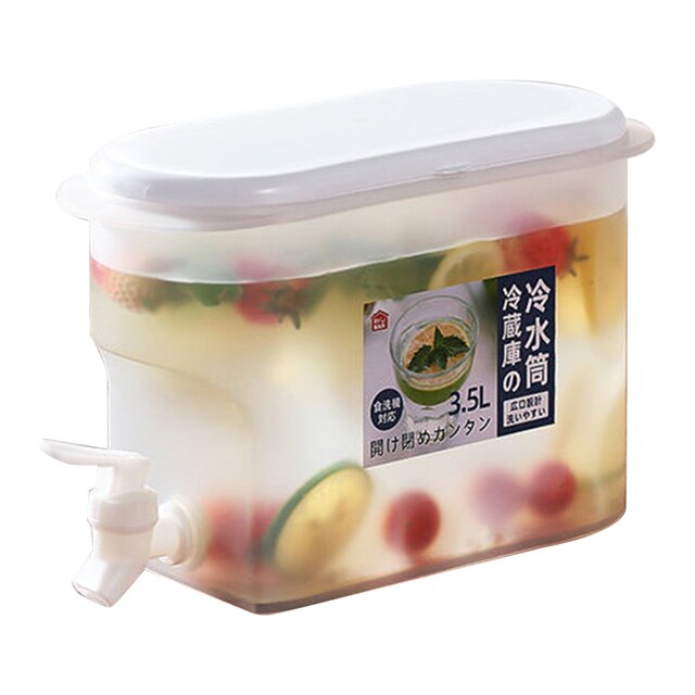 3500ml Water Jug With Faucet Lemon Juice Jug Kitchen Drinkware Kettle Pot Cold Water Bottle Container Heat Resistant Pitcher: Default Title