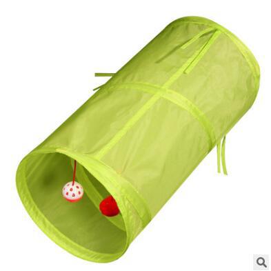 8-Kleur Dierbenodigdheden Kat Papier Twee-weg Tunnel, Opvouwbare Kat Kanaal Opvang, educatief Kat Speelgoed Huisdieren Speelgoed Gatos Kat Katten: green Cat tunnel