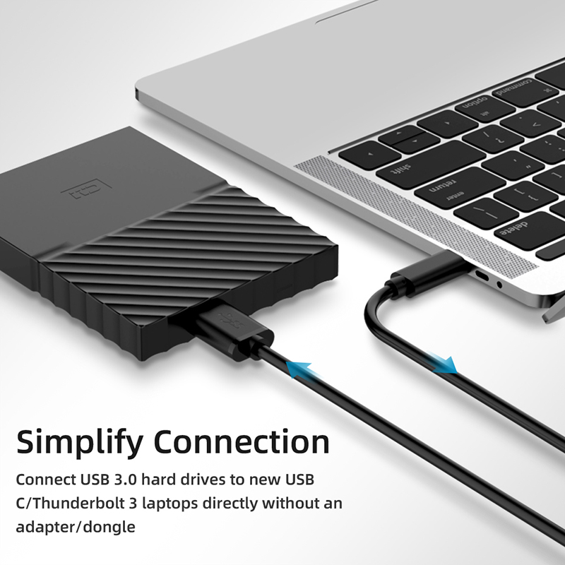 1m/0.5m type c til usb-b kabel hann til hann mikro usb kontakt usb 3.0 data ladekabel til harddisk datamaskin smarttelefon pc