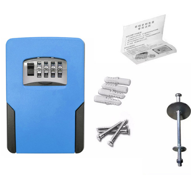 Key Safe Box Big Space Outdoor Wall-mounted Keys Storage Box Four Password Lock Home Office Company Security Organizer Boxes