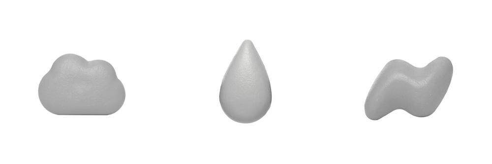 3 Pcs Magnetic Stickers Cloud Refrigerator Stickers Whiteboard Message Magnet 3D Decorative Magnetic Stickers Magnet: Dark Grey