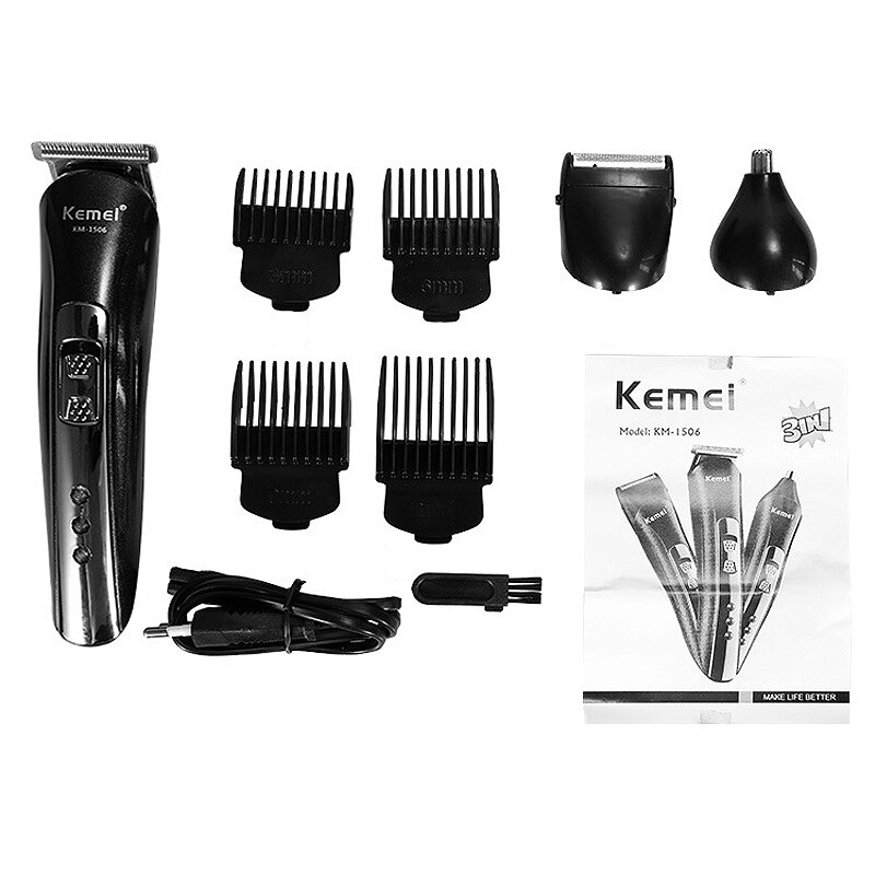 Kemei Hair Clipper Display Men's Grooming Low Noise Clipper Titanium Ceramic Blade Adult Razor Rechargeable Use F30: no box