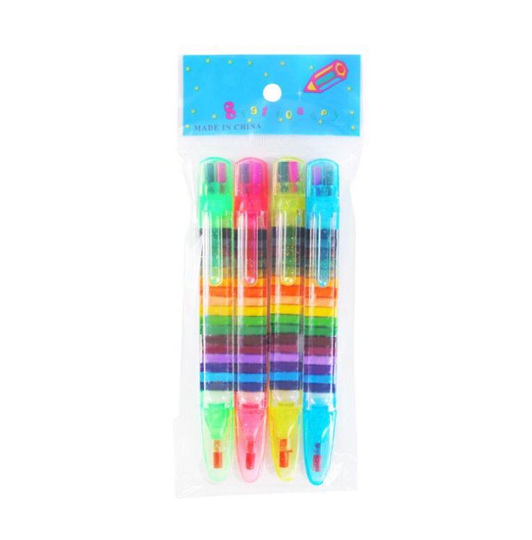 6 pezzi di Plastica Immagine Modello di Disegno Stencil Righelli Pittura Per Bambini Fai Da Te di Carta di Arte Colorazione Carte Raschiando Giochi di disegno GYH: 4Pc 20 Colors Crayon