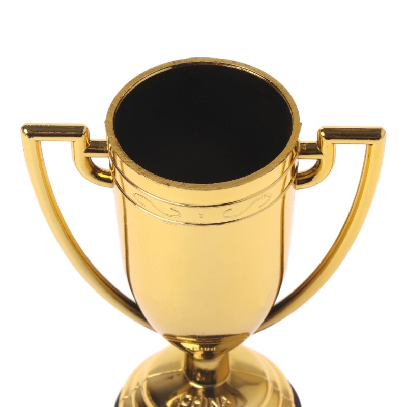 10pcs Safe Eco- friendly ABS Golden Cups Trophy Sports Winner Educational Props Kids Reward Prizes Toys For Kids Game