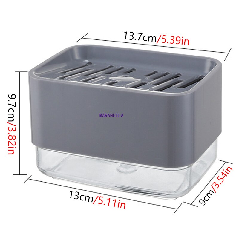 Multiful Seife Pumpe Spender Kasten Küche Gericht Flüssigkeit Seife Presse Kasten mit Schwamm Halfter Hause Reiniger Behälter 330ML