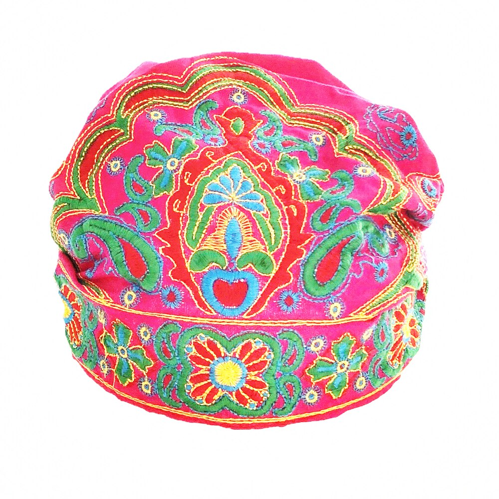 Chapeau pour femmes, Style mexicain ethnique Vintage, broderie de fleurs, Bandanas, imprimé rouge, chapeaux d'hiver pour femmes: Pink