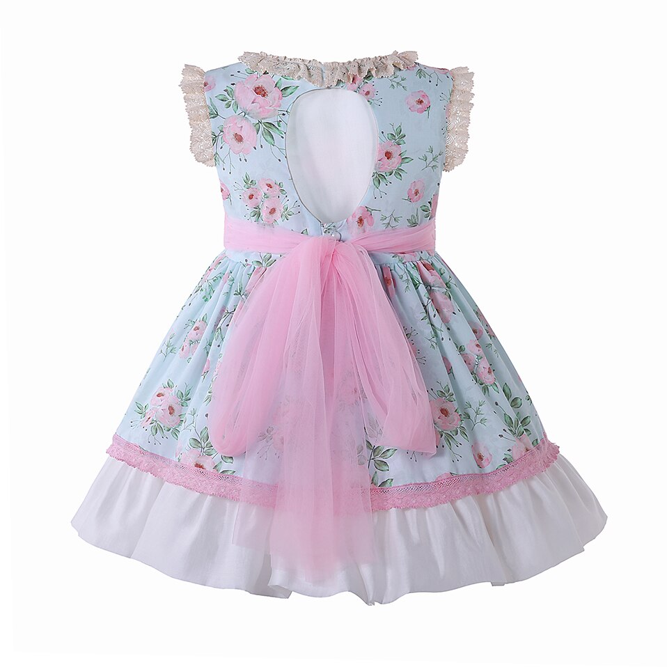 Pettgirl nuovi vestiti per bambini abiti da principessa a fiori per ragazze abito estivo taglia 3 4 5 6 8 10 12 anni bambini e fascia per capelli