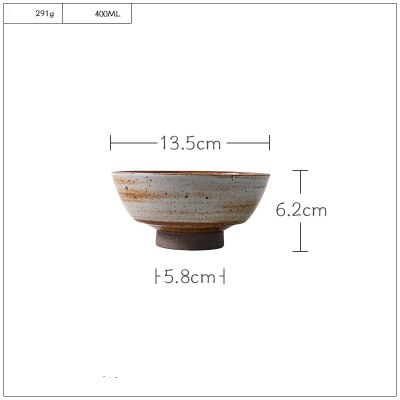 Kinglang pratos feitos à mão tigela cerâmica retro utensílios de mesa por atacado copo prato único produtos comer comida tigela: 5inch Bowl