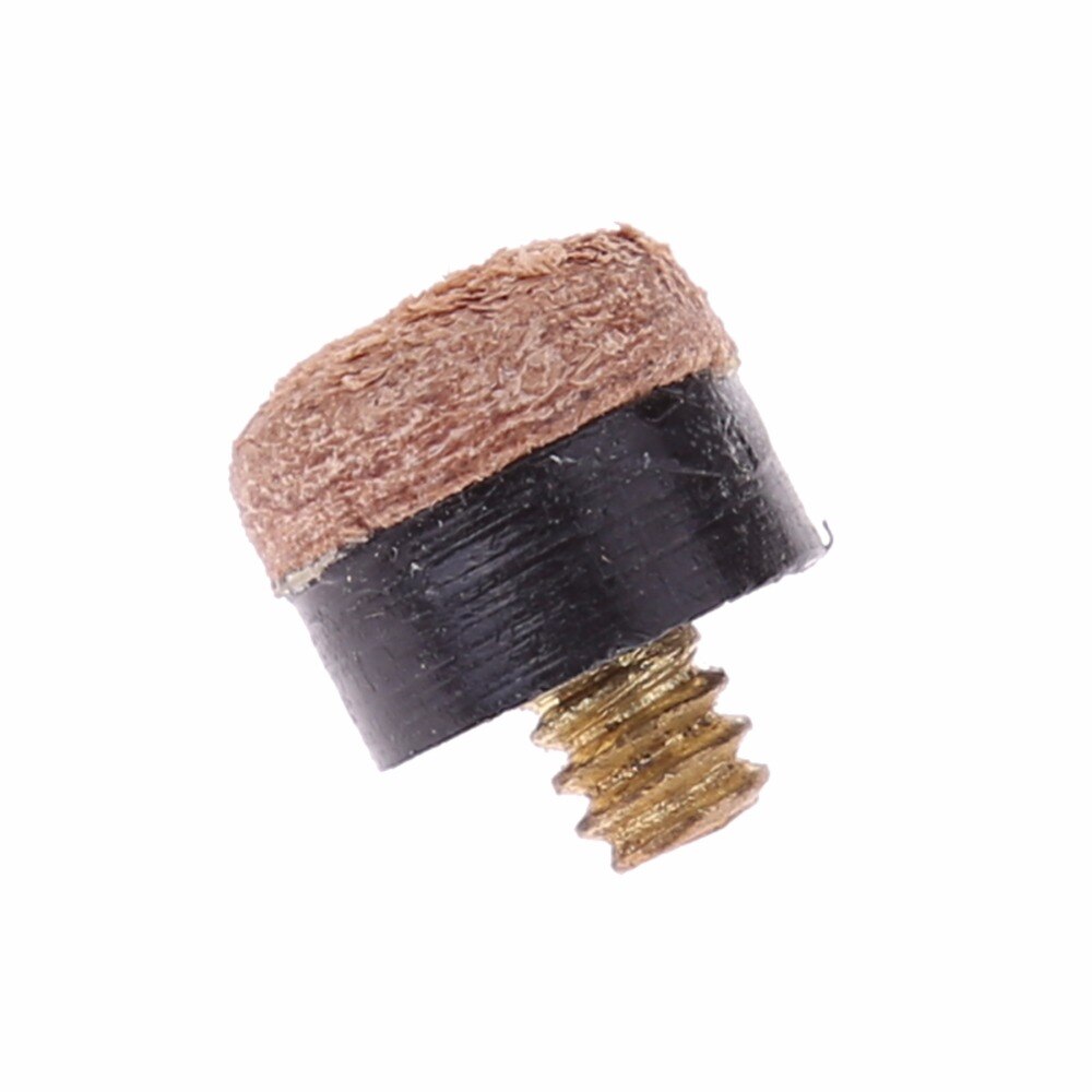 10pcs Cue Tips 10mm Leather Tip Metal Thread Screw Billiard Cue Tips For Pool Snooker Billiards Replacement Parts Cue Ball Cont