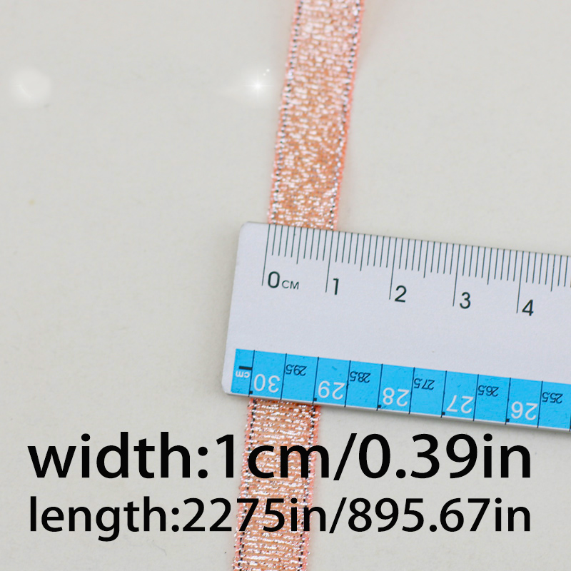 (25 yards/roll) 3/8 ''(10mm) Hemelsblauw Metallic Glitter Lint Kleurrijke geschenkpakket linten