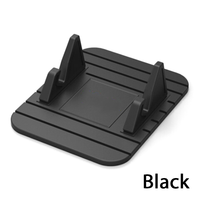 Universele Auto Telefoon Houder 360 Graden Rotatie Mobiele Mobiele Telefoon Desktop Stand Antislip Zachte Siliconen Houder Voor Telefoon In Auto: Black