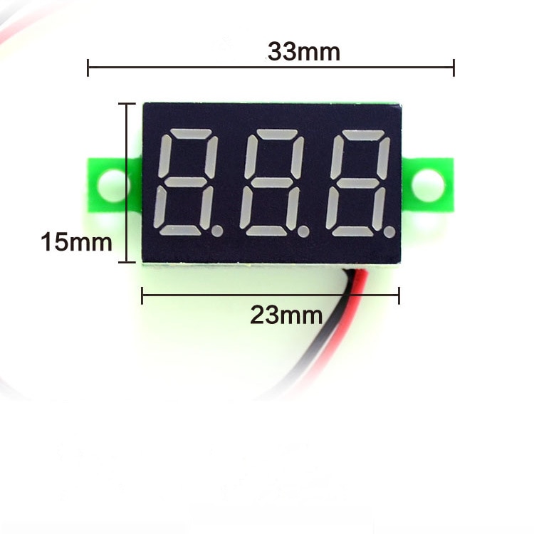 Diy rød blå digital led mini display modul  dc2.5v-32v dc0-100v voltmeter spænding tester panel meter gauge til motorcykel bil
