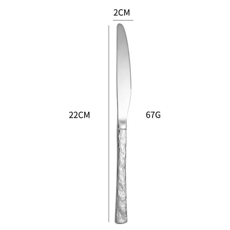 Lidafish Steen Graan Zilverwerk Set Vorken Messen Lepels Luxe Roestvrij Staal Thuis Diner Servies Set: silverdinner knife