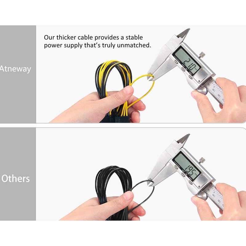 6 Pin to Dual 8 Pin PCIe Adapter Power Cables, 6 Pin to Dual PCIe 8 Pin (6+2) Image Card PCI Express Power Adapter