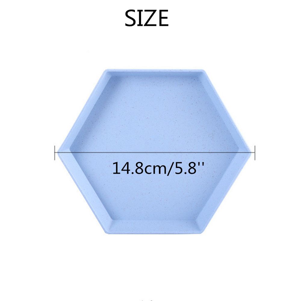 Hexagon Party Dessert Tray Snacks Wheat Straw Thicken Trays Fruit Plate Multifunctional Kitchen Accessories Dishes