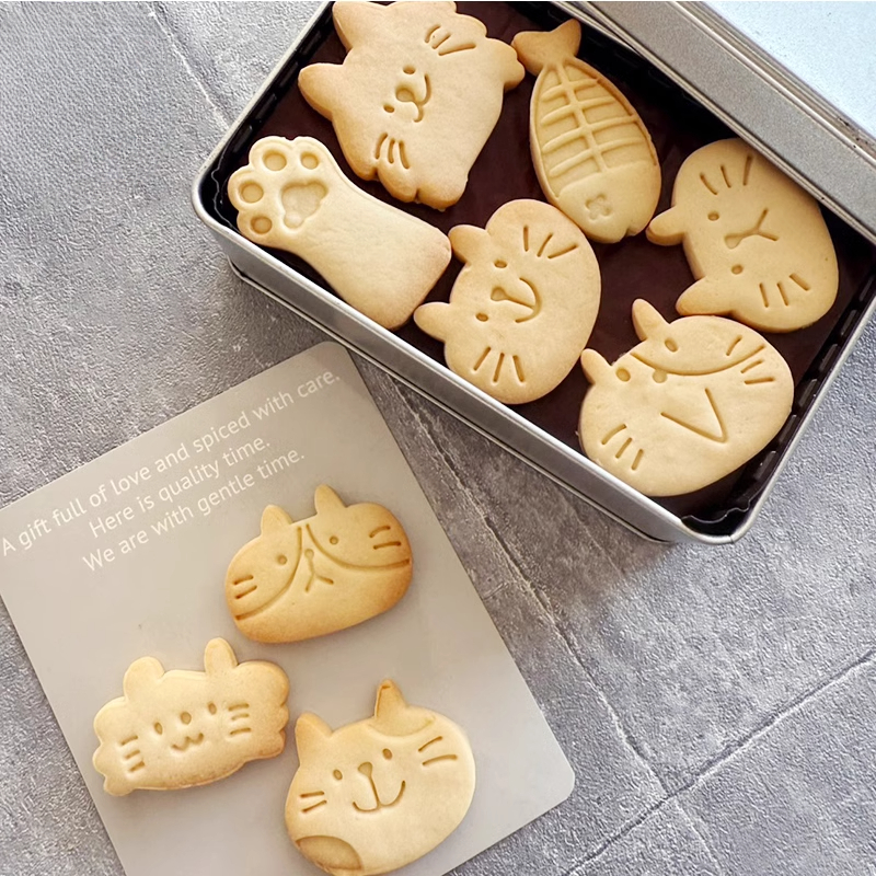 DIY Taart Decoreren Gereedschappen Leuke Kat Liefde Biscuit Mold Cookie Cutters Bakken Tool 3D Cartoon Plastic Bakvorm Cookie Tools