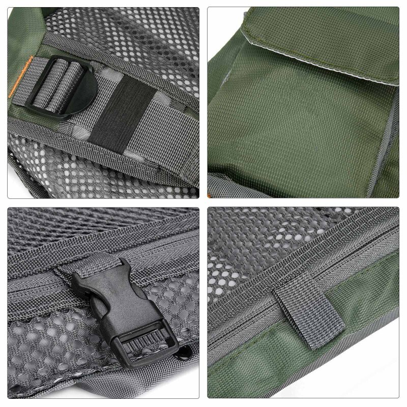 Breathable Fishing Vest Outdoor Sports Fly Swimming Adjustable Mutil-Pocket Packs Fishing Tackle Accessories Men Ladies