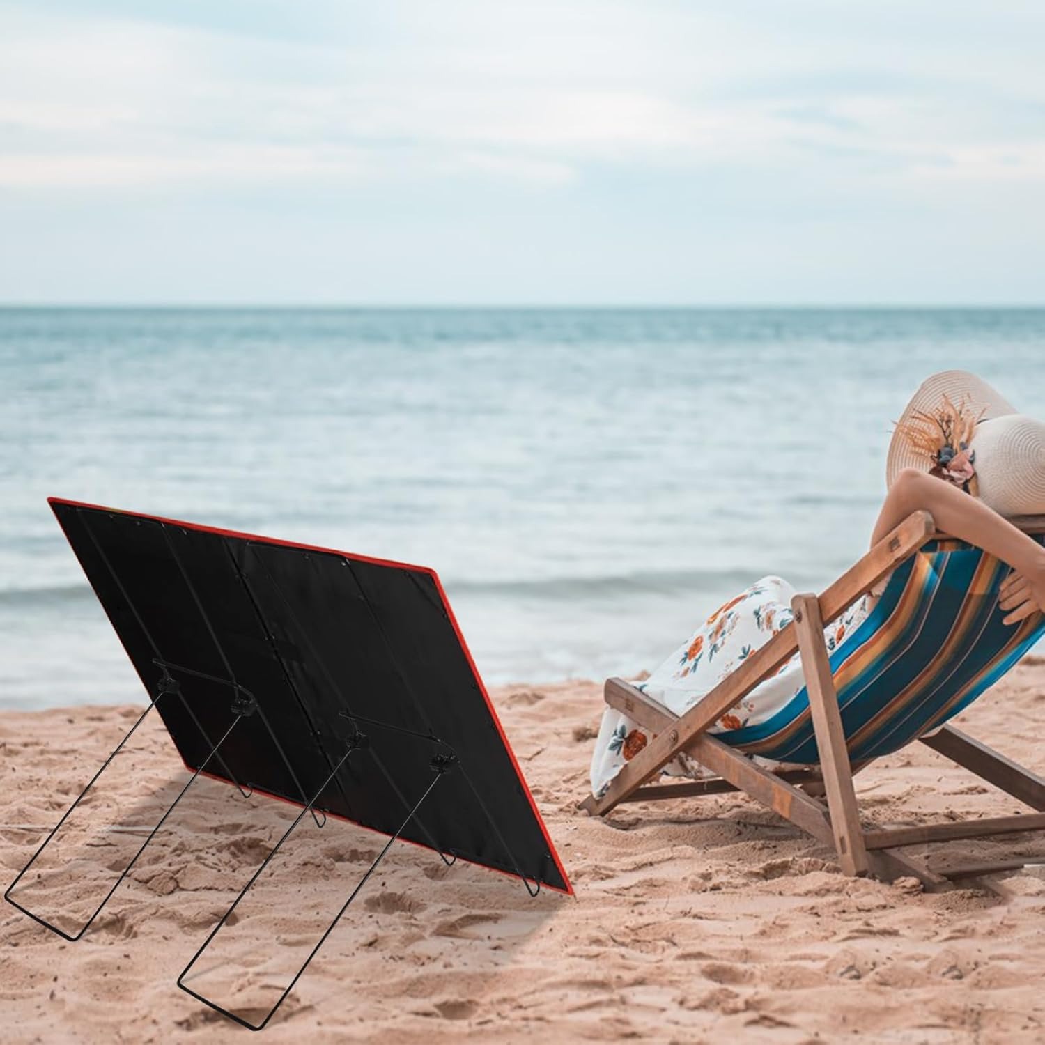 2 Pack Solar Panel Stand Garden Solar Panel Stand Holder Steel Panel Mobile Rack Foldable Solar Panel Support Lightweight