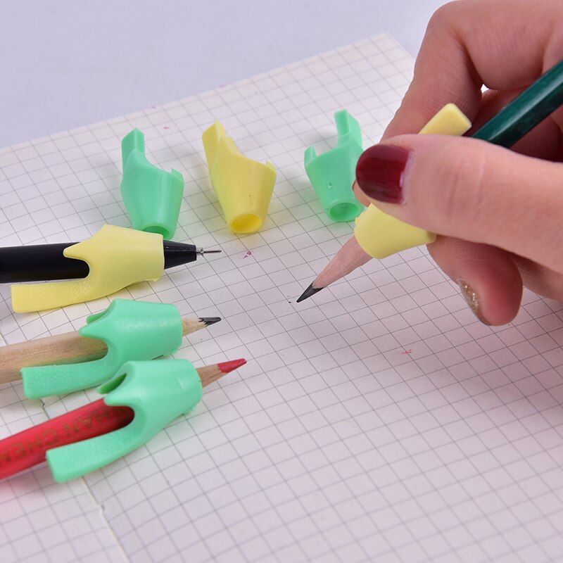 2Pcs Tools Two Finger Pencil Holder Ergonomic Non-toxic Writing Aid Grip Silicone Grip Soft Training Posture Correction Children