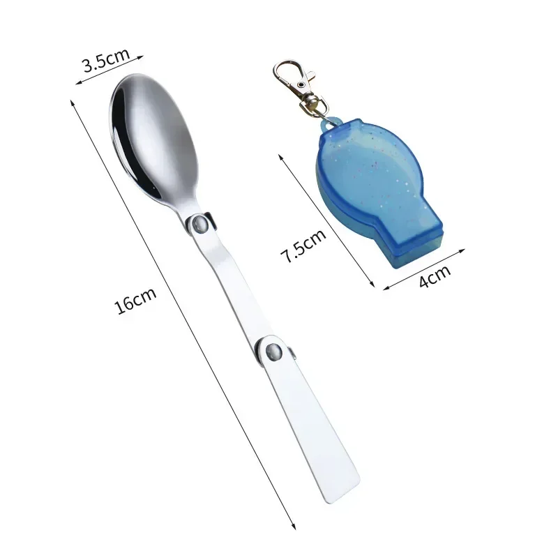 1pc 304 foldbar ske i rustfrit stål, bordservice, udendørs bærbar, tredobbelt ske, gaffel, rejsefoldbar ske: Burgunder