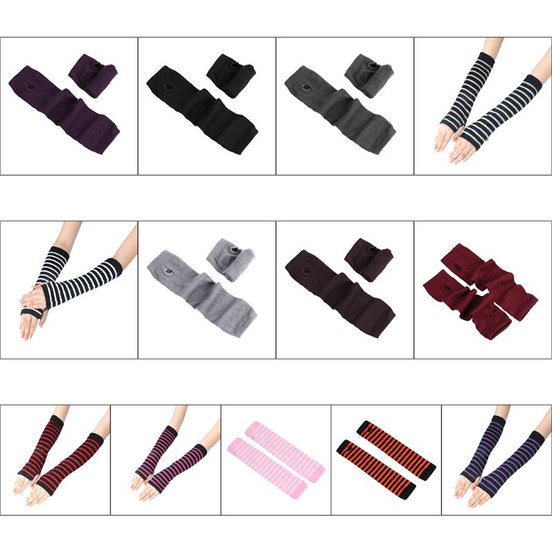 Guantes De Red Sin Dedos Para Niña Y Mujer | Set De 2 Pares (Largos Y Cortos) | Accesorio Punk Para Fiestas, Disfraces Y Conciertos