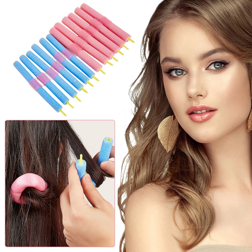Bâtonnets de bigoudis en mousse éponge douce auto-adhésive, rouleau pour bigoudis, outils de coiffure, DIY, 12 pièces