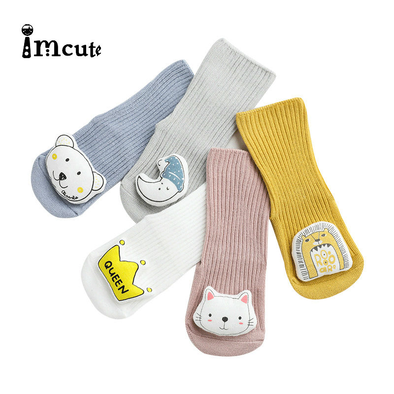 Imcute Nuovi Capretti Caldo Calzini E Calzettoni Disossate Allentato Bocca Del Bambino Tubo Calzini E Calzettoni Bambola Del Fumetto di Erogazione Non-scarpe antiscivolo Bambino Del Bambino Calzini E Calzettoni 0-3 anni
