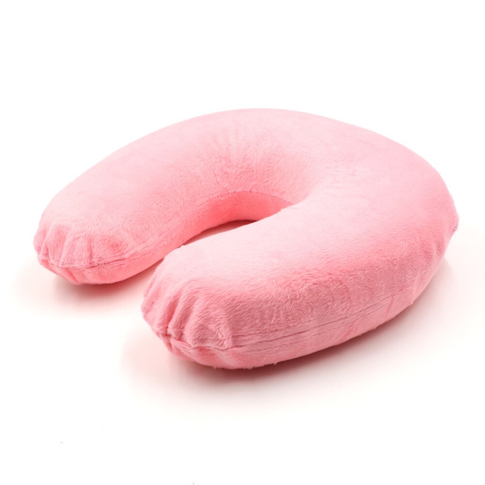 Creatieve 3D Ergonomisch Nekkussen Wasbare Polyester Kussensloop Cover Reizen Kussens Micro Airballs Vulling Kussen: Pink