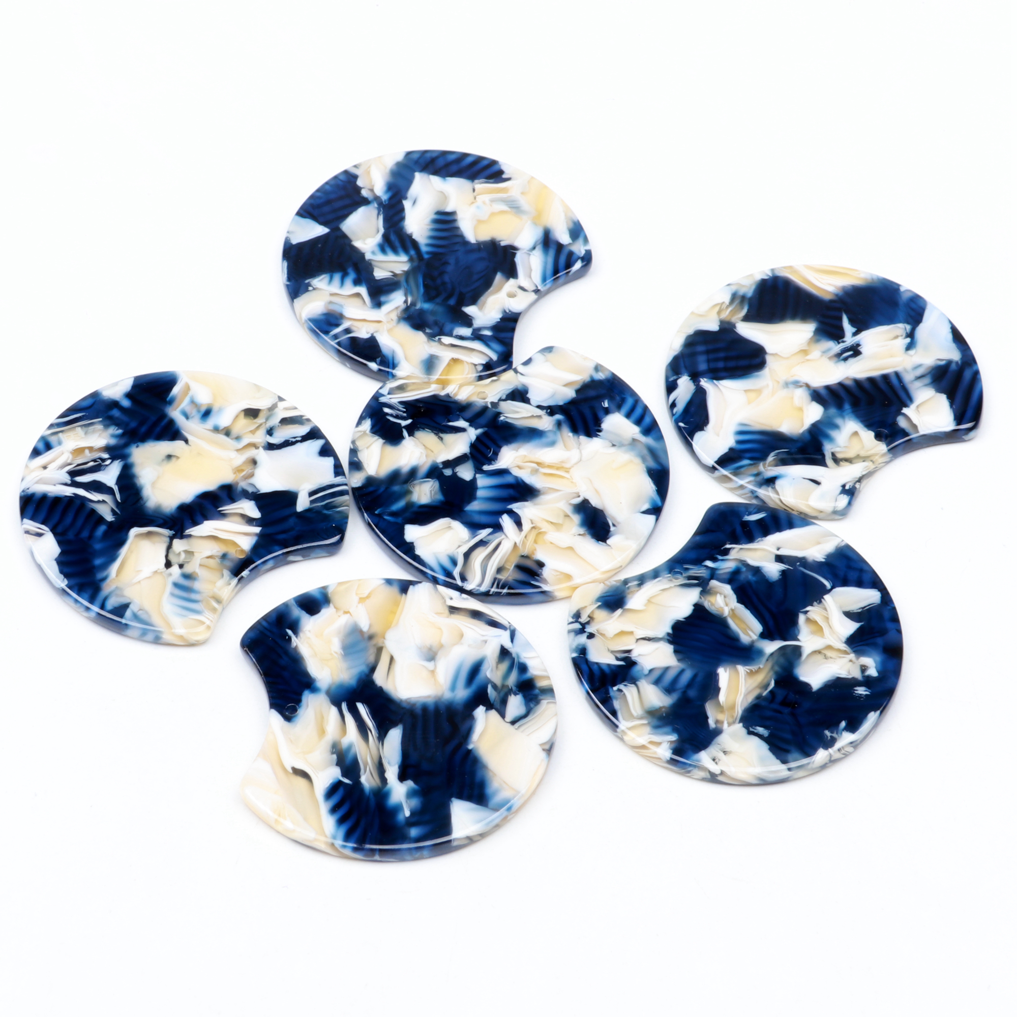 Tortoise Shell Earring Charm,Acetate Acrylic Beads,Special Round Shaped Pendants,Boho,Circle Cutout Earrings Parts,36mm-ACE182