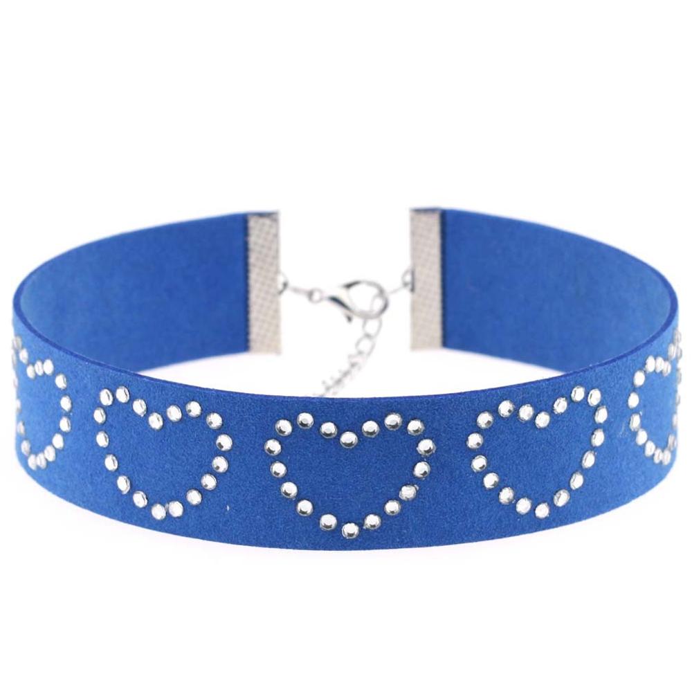 Goth Kleding Harajuku Hart Choker Ketting Liefhebbers Zwart Roze Vriend Y2k Hals Ketting Voor Vrouwen Sieraden: Kobalt Violet