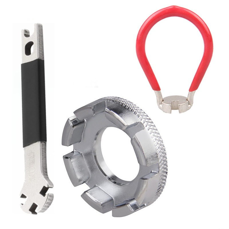 Steel Wire Wrench Spoke Tire Repair Tool Set Universal 8 Port Wheel Disassembly Chain Bike Maintenance Kit: Orange