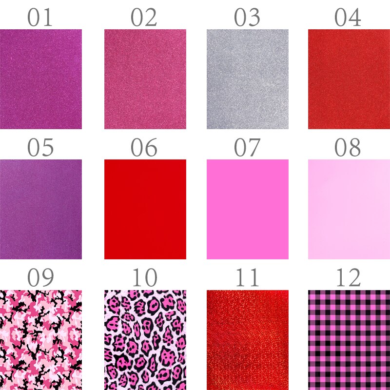 25x30.5cm Glitter Heat Transfer Vinyl Bundle Paper Iron On Vinyl Heat Press Vinyl Sheets for DIY T-Shirt Clothes Textile Craft