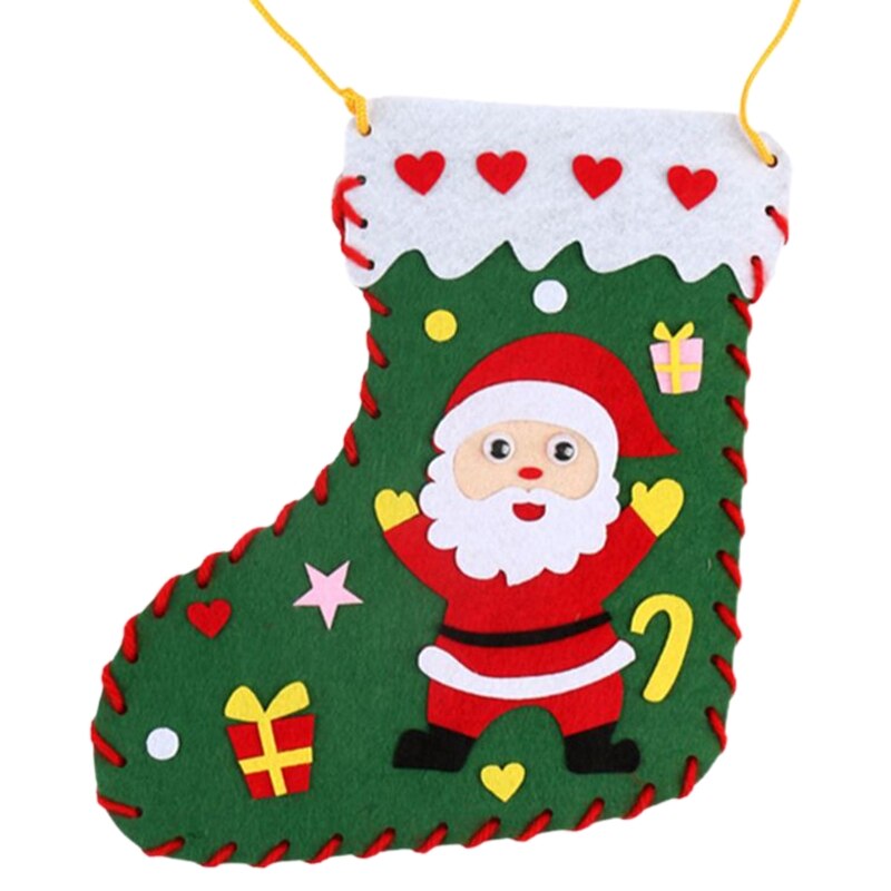 Christmas children's handmade socks Christmas decorations children's educational decorations DIY supplies: Multicolor