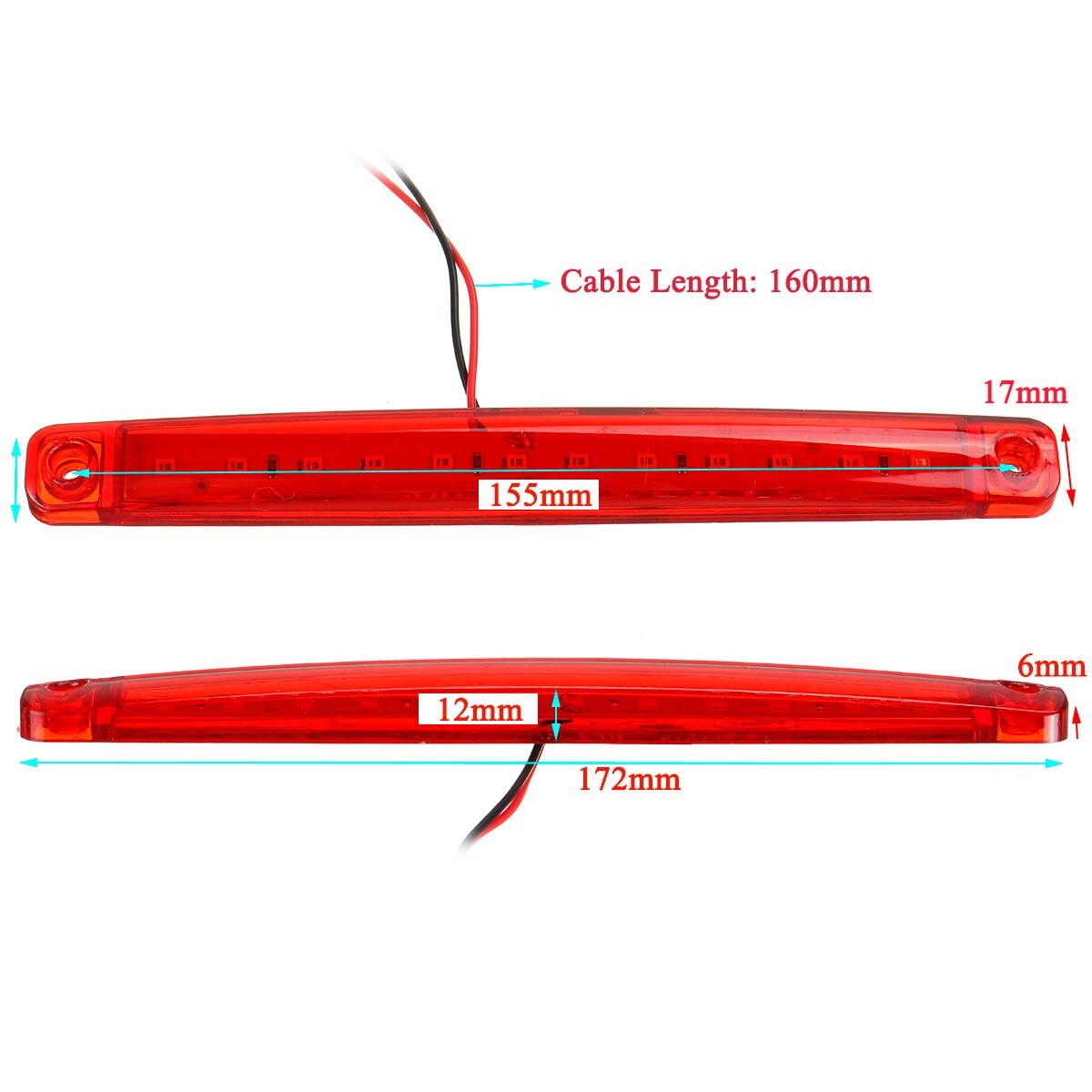 20-Pack 3/4 Inch LED Marker Lights - 12V Red & Amber Clearance Lights For Trucks & Trailers