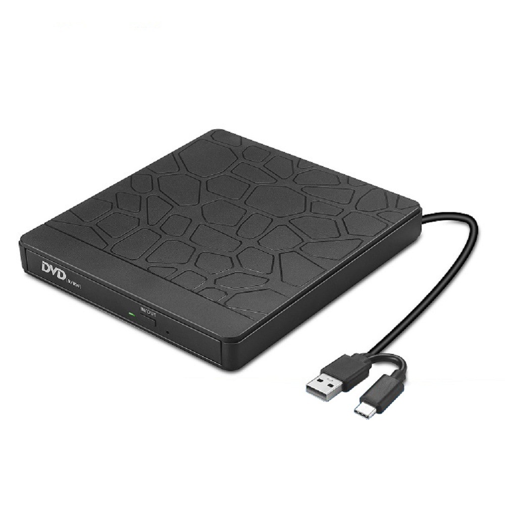 Dator extern optisk enhet 2 in 1 multifunktionshub dvd-inspelare cd-r-brännare brännare dubbel usb-disk micro sd tf-kortläsare: Default Title