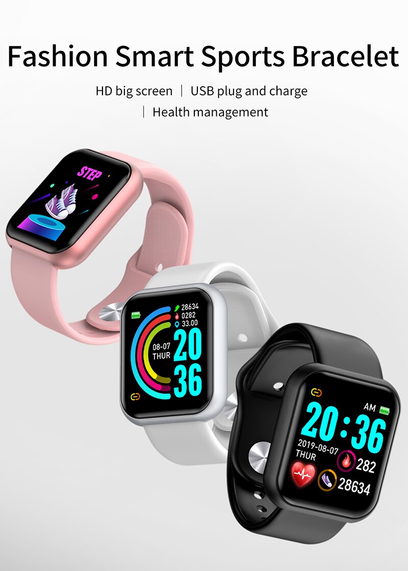 D20 Smart Armband Body Temperatuur Monitoring Smart Polsband Ecg Smart Horloge Hartslag Bloeddruk Armband