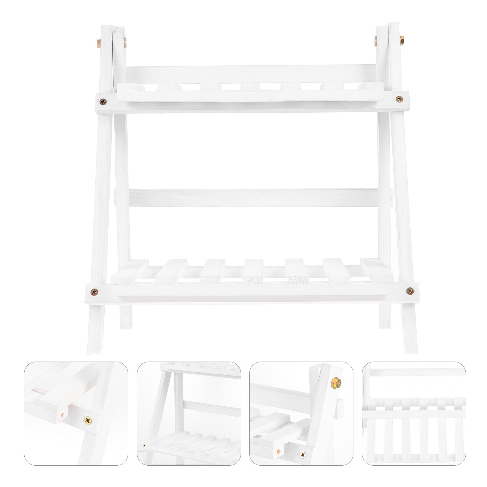 1 Pc Multi-layer Bloempot Beugel Houten Potplant Houder Schoenenrek: White