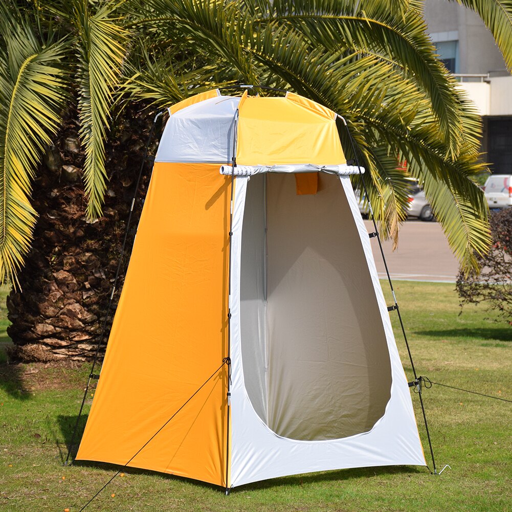 Wasserdichte outdoor-campingdusche, badezelt, strandumkleidekabine, tragbare duschtoilette für mehr privatsphäre im freien: Orange