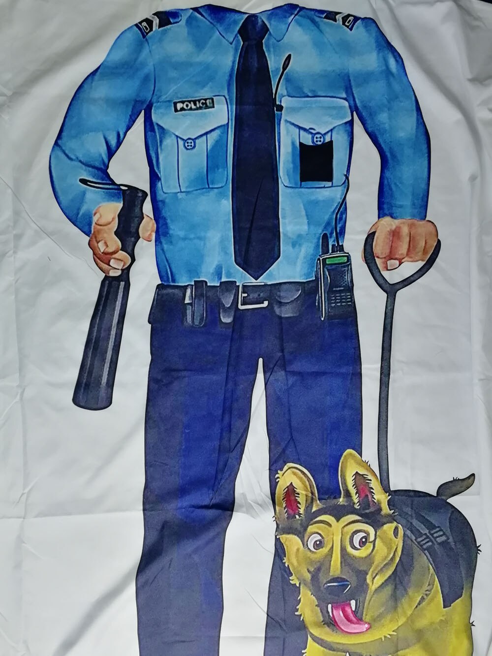 Novelty Cop Politie Hond Print Kids Beddengoed Set Dekbed Dekbedovertrek Set + Kussensloop Twin Enkele