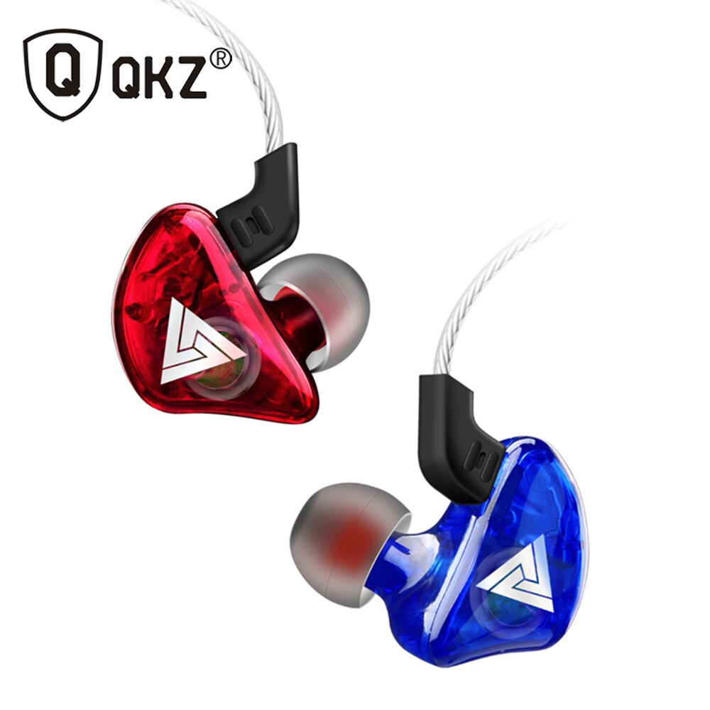 QKZ CK5 Oortelefoon Sport Oordopjes Stereo Voor Apple Xiaomi Samsung Muziek Mobiele Telefoon Running Headset dj Met HD Mic: Red Blue
