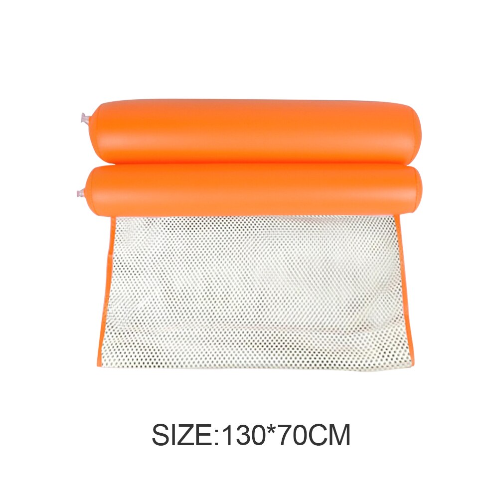 Hamaca de agua flotante reclinable, colchón de aire inflable plegable de PVC, colchonetas para piscina, cojín de playa, silla para dormir: A Orange