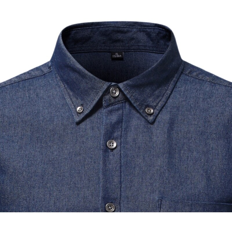 Men Long Sleeve Denim Shirt Mens Casual Soft Cotton Dress Shirts Male Street Wear Jean Shirts 2022 Mens Shirts