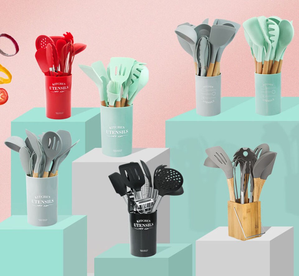 Herramientas de cocina, espátula de silicona, levantadores de alimentos antiadherentes, utensilios de cocina para el hogar