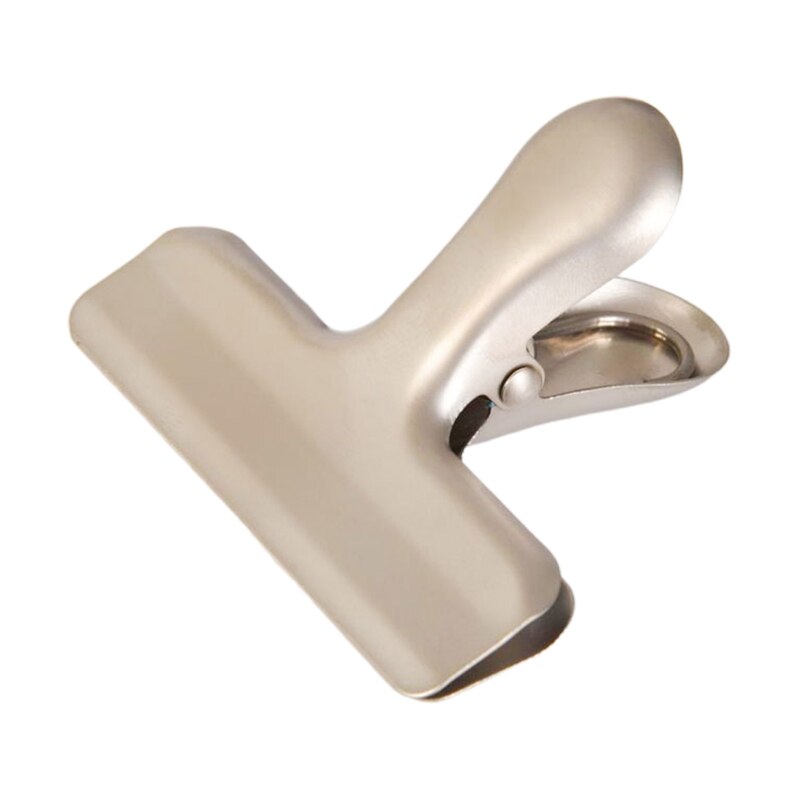 Large Bull Clip Stainless Steel Paper Clamp Colorful Hinge Clips File Clip Office Supplies for Receipt Document Food Bag: Silver