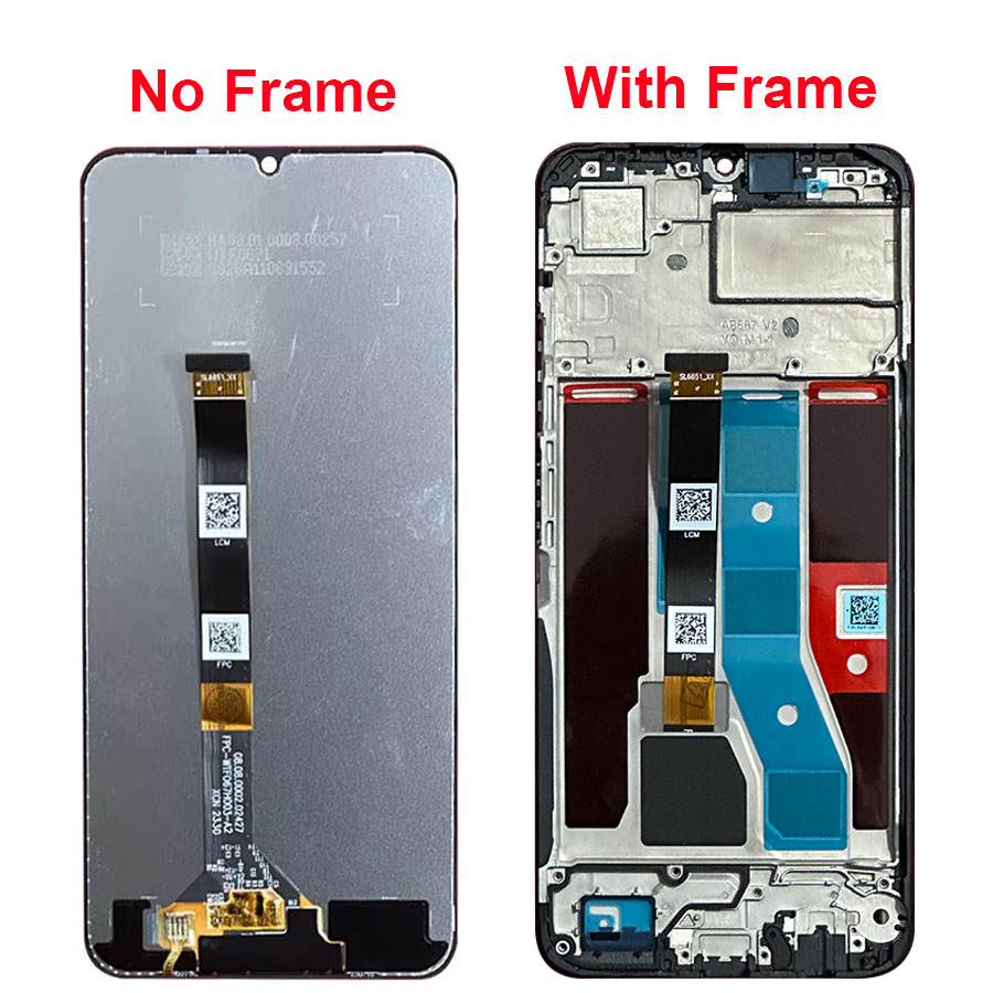 6.74"For Realme Note 50 LCD Display With Fame, Touch Screen Sensor Digital Assembly For Realme Note 50 RMX3834 Replacement