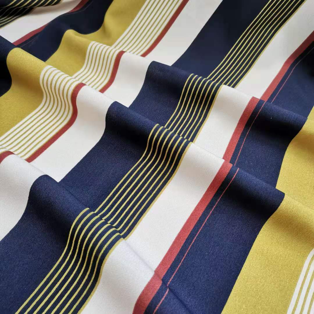 Rayure robe en mousseline de soie tissu élastique fête jupe tissu bricolage matériel de couture