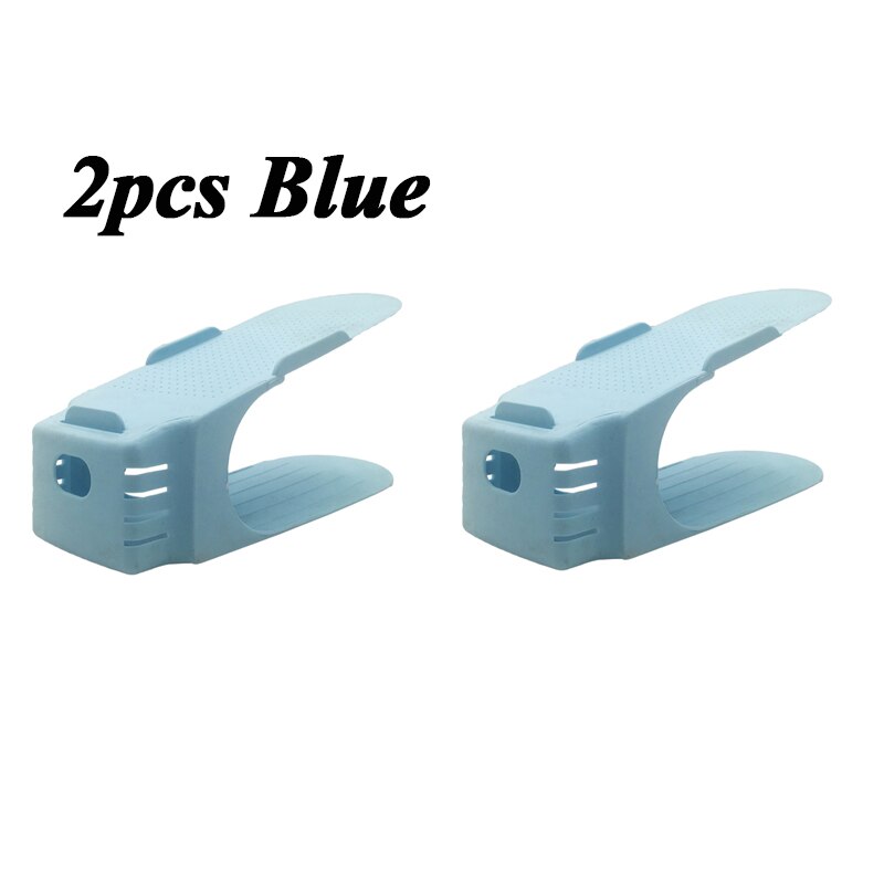 Porte-chaussures rangement pour chaussures Double porte-chaussures, porte-chaussures, porte-chaussures à usage domestique: 2pcs Blue