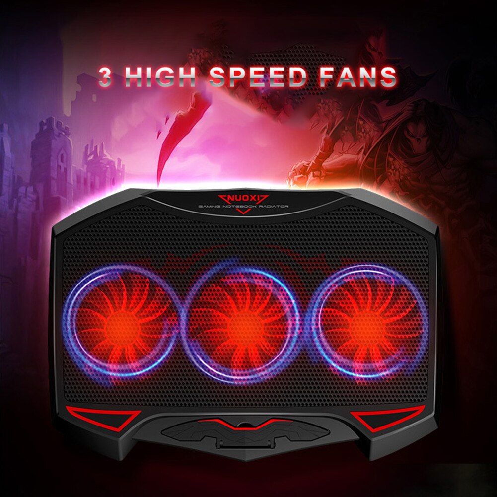 Gaming Laptop Cooler LED Lighting Adjustable Angle USB Laptop Cooler Fan Cooling Stand Bracket Base Notebook Stand for Laptop